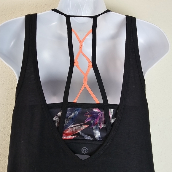 Champion Layered Tank Top With Strappy Twisted Back Sports Bra - Picture 7 of 14